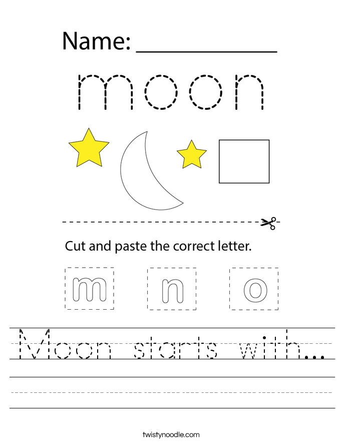 Moon starts with... Worksheet