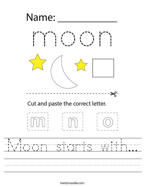 Moon starts with... Worksheet