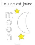 La lune est jaune.Coloring Page