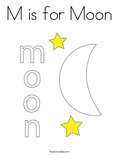 M is for Moon Coloring Page