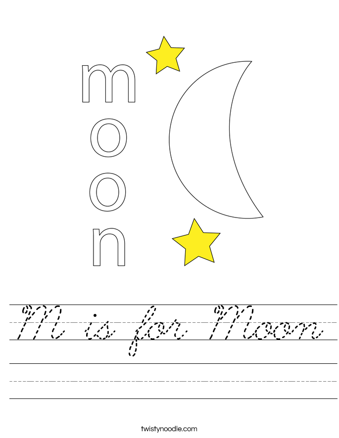 M is for Moon Worksheet