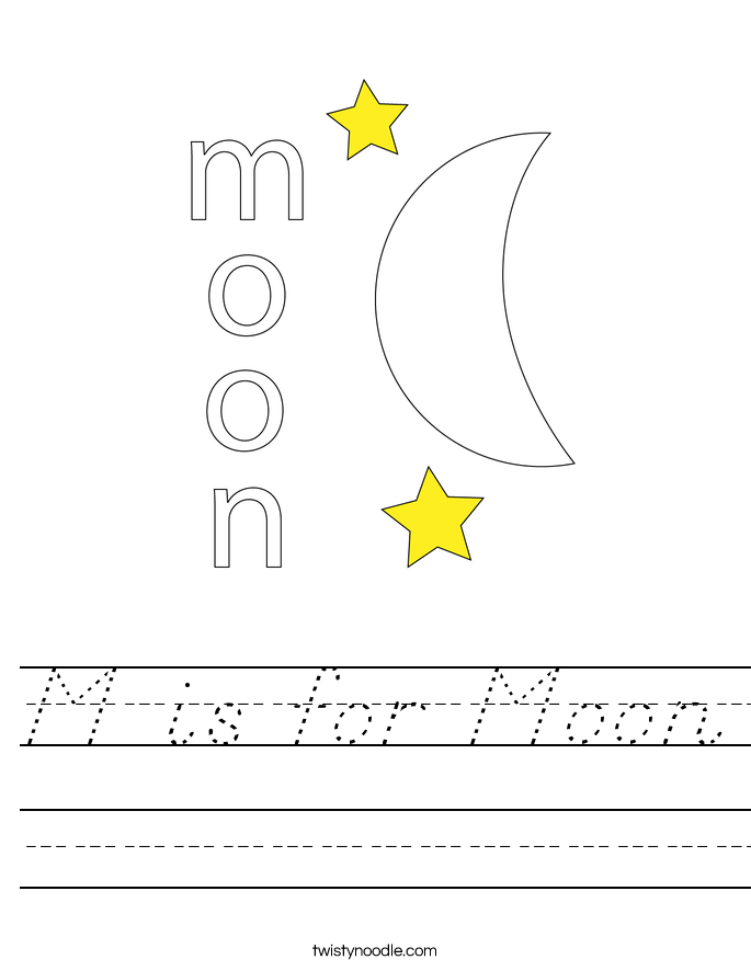 M is for Moon Worksheet