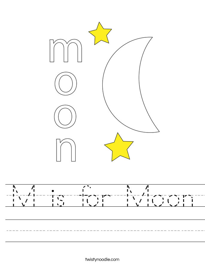 M is for Moon Worksheet