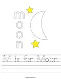 M is for Moon Worksheet