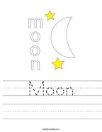 Moon Handwriting Sheet