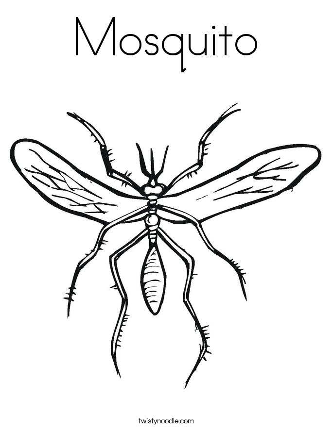 Mosquito Coloring Page - Twisty Noodle