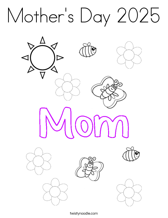 Mother's Day 2025 Coloring Page