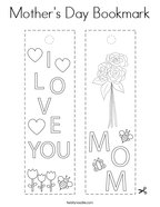 Mother's Day Bookmark Coloring Page