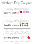Mother's Day Coupons Coloring Page