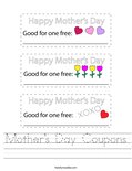 Mother's Day Coupons Worksheet