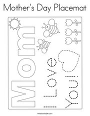 Mother's Day Placemat Coloring Page
