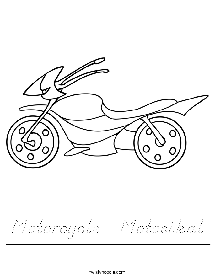 Motorcycle -Motosikal Worksheet