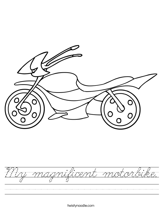 My magnificent motorbike. Worksheet