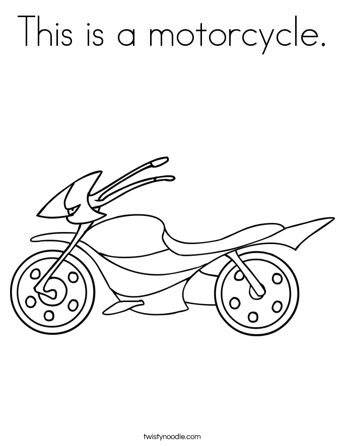 This is a motorcycle. Coloring Page