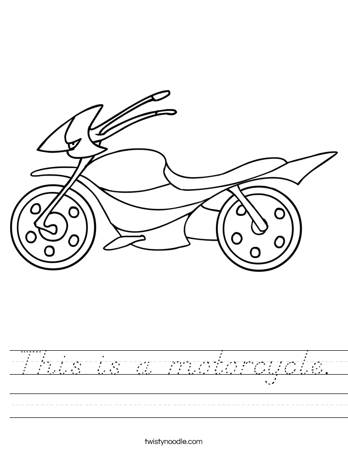 This is a motorcycle. Worksheet