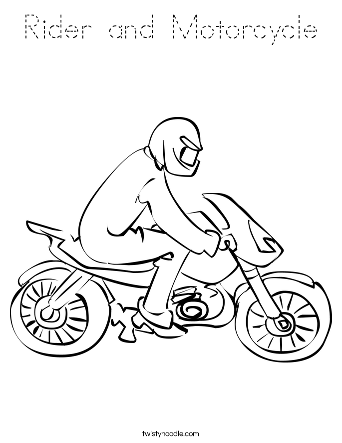 Rider and Motorcycle Coloring Page