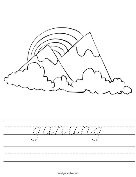 Mountains with a Rainbow Worksheet