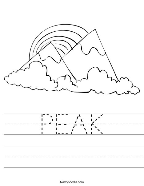 Mountains with a Rainbow Worksheet