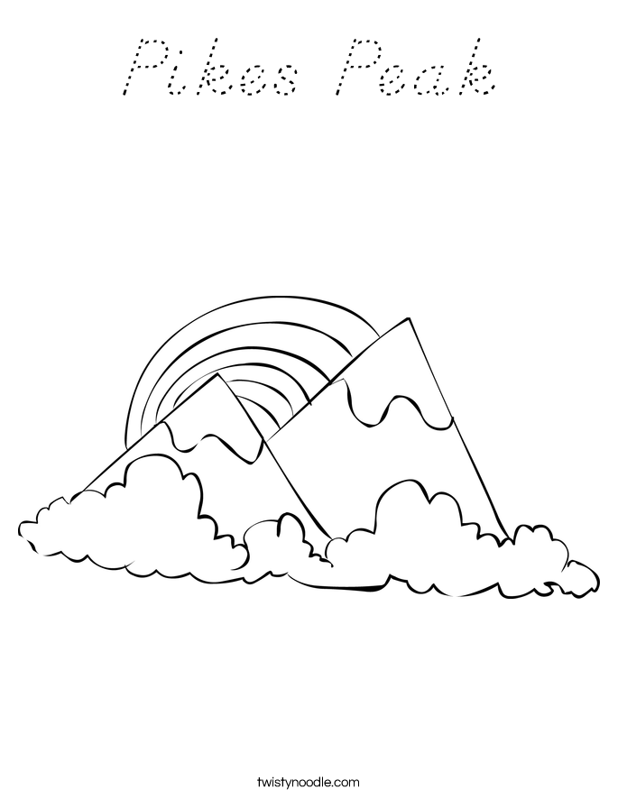 Pikes Peak Coloring Page