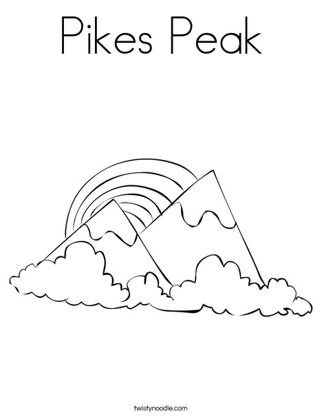 Pikes Peak Coloring Page Twisty Noodle