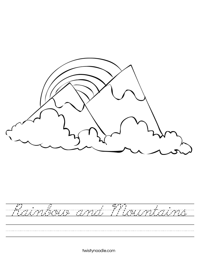 Rainbow and Mountains Worksheet
