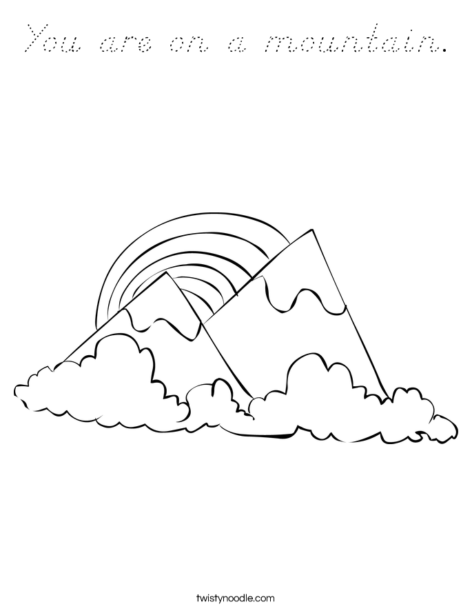 You are on a mountain. Coloring Page