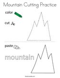 Mountain Cutting Practice Coloring Page