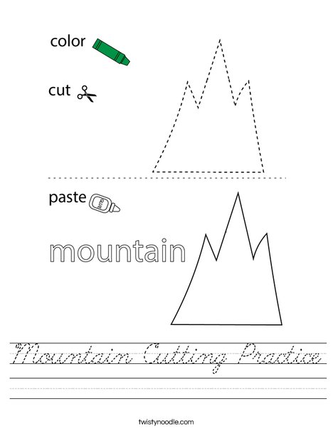 Mountain Cutting Practice Worksheet