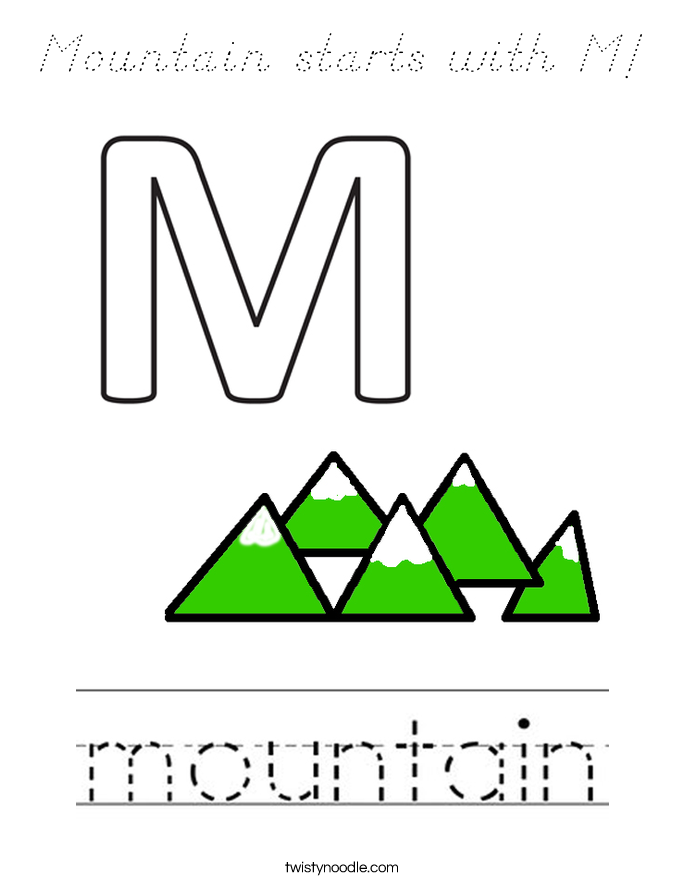 Mountain starts with M! Coloring Page