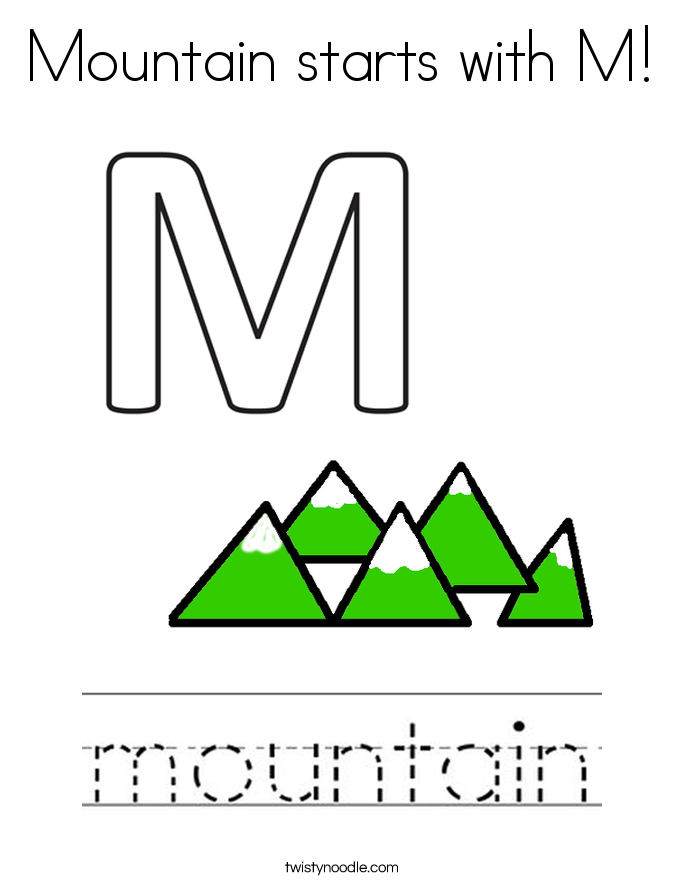 Mountain starts with M! Coloring Page