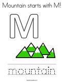 Mountain starts with M Coloring Page