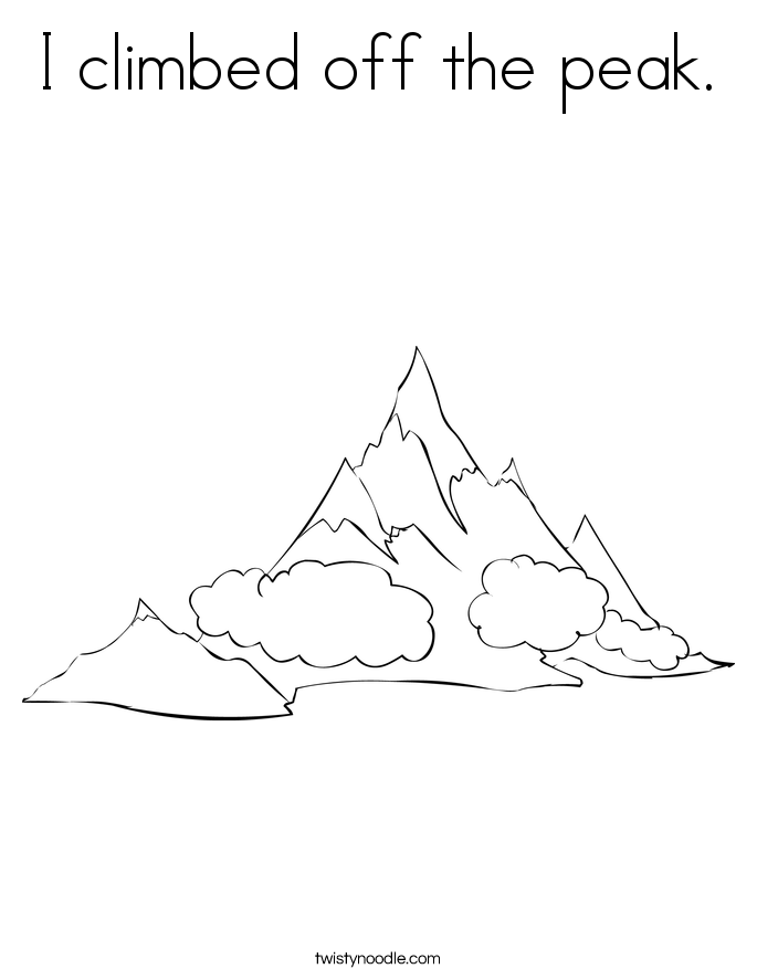 I climbed off the peak. Coloring Page