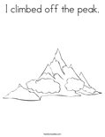 I climbed off the peak.Coloring Page
