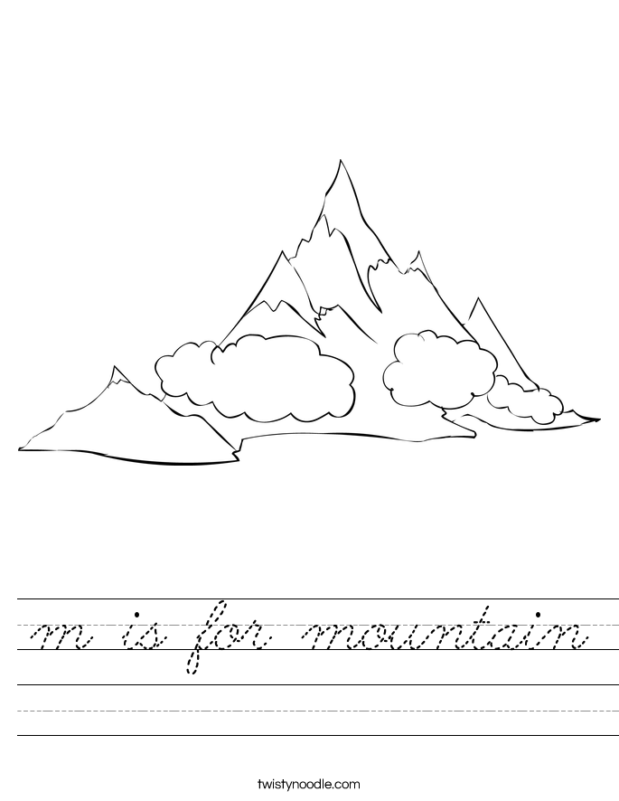 m is for mountain Worksheet