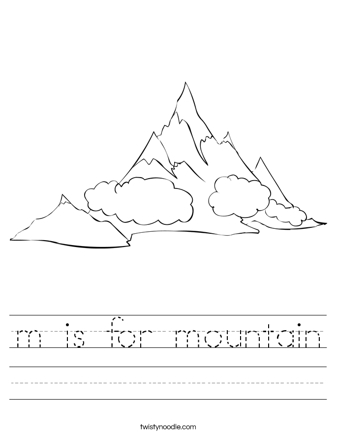 M Is For Mountain Worksheet Twisty Noodle