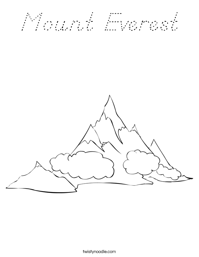 Mount Everest Coloring Page