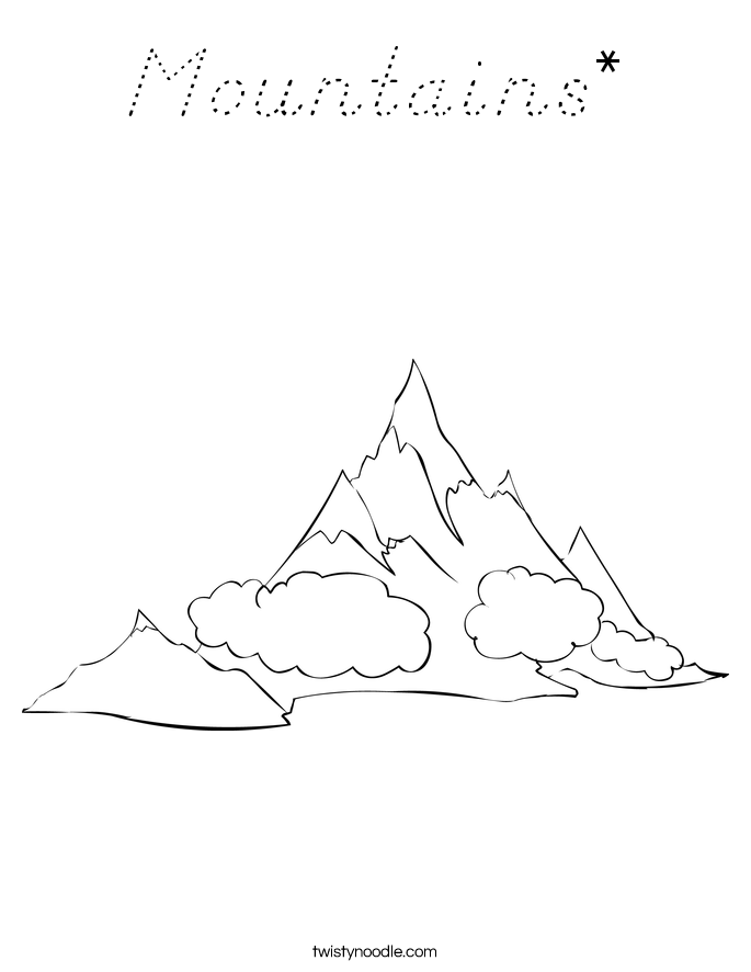 Mountains* Coloring Page