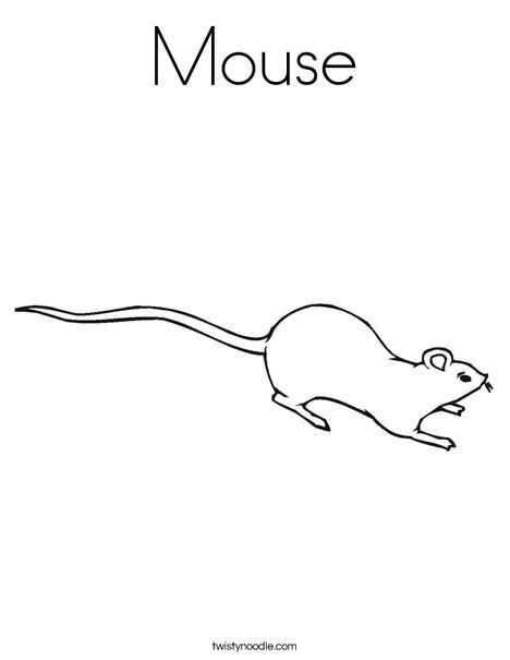 Mouse Coloring Page - Twisty Noodle