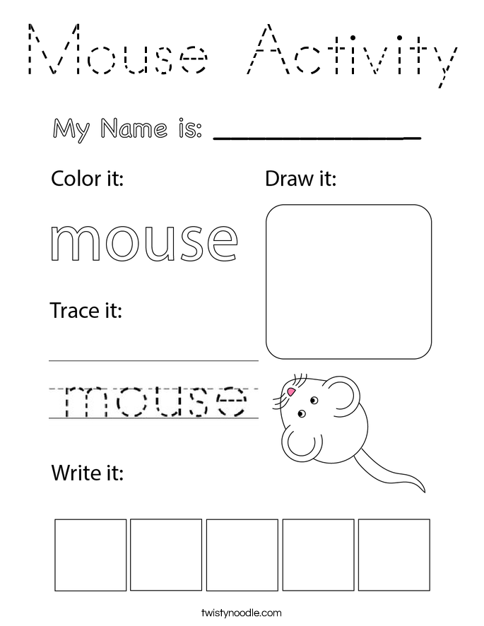 Mouse Activity Coloring Page
