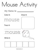 Mouse Activity Coloring Page