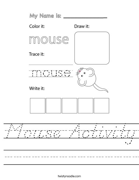 Mouse Activity Worksheet