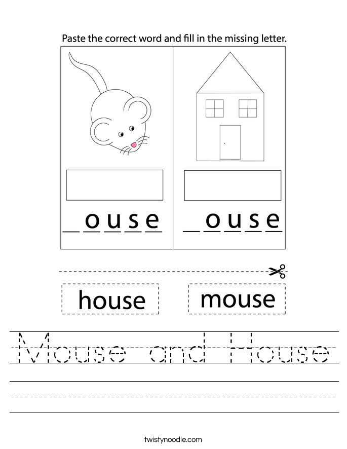 Mouse and House Worksheet