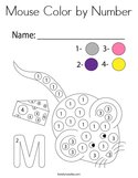 Mouse Color by Number Coloring Page