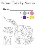 Mouse Color by Number Coloring Page