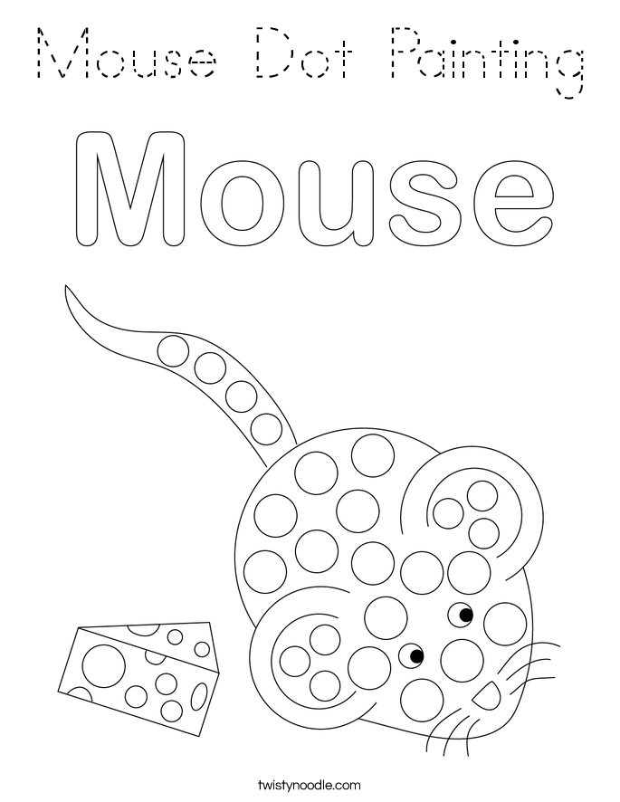 Mouse Dot Painting Coloring Page