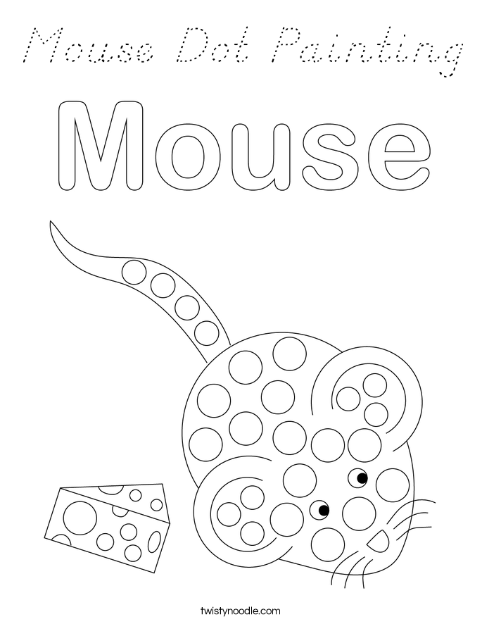 Mouse Dot Painting Coloring Page