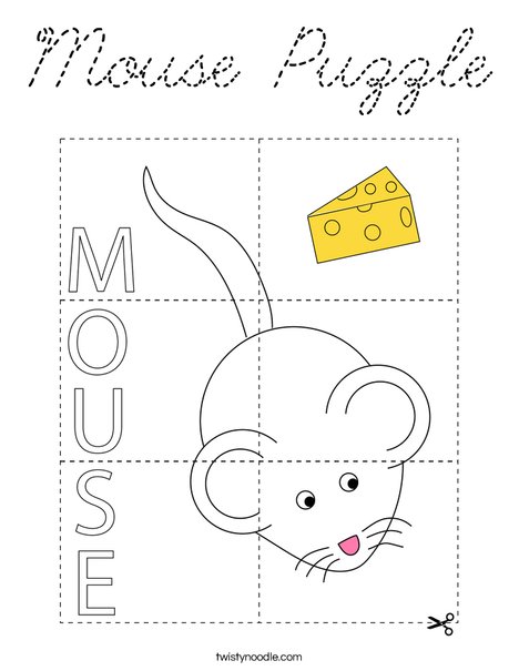 Mouse Puzzle Coloring Page