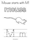 Mouse starts with M! Coloring Page
