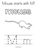 Mouse starts with M Coloring Page