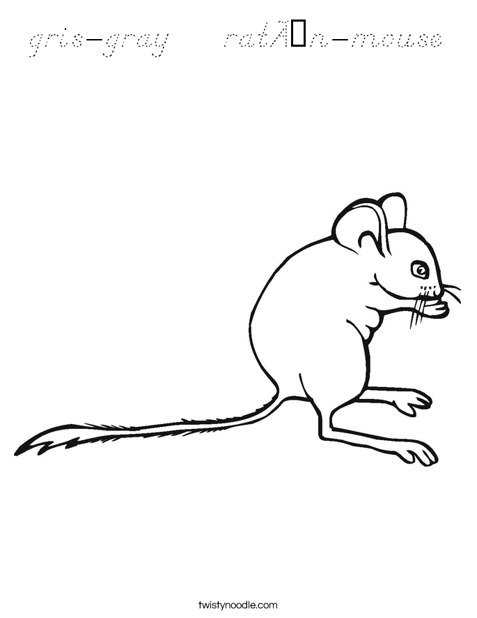 gris-gray    ratón-mouse Coloring Page